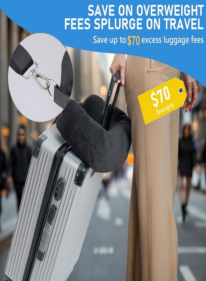 Leaysoo Stuffable Neck Pillow for Travel, Soft Velvet Stuffable Travel Pillow for Extra Luggage, Fits About 6 T-Shirts Travel Storage Bag U-Shapes Pillow - Black (Pillow Cover Only, No Filler) - Image 3